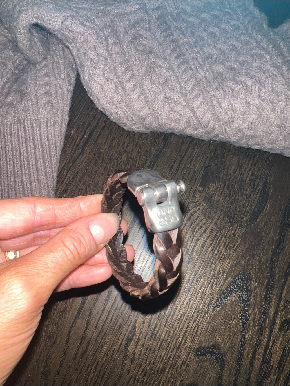UNO de 50 Brown Braided Leather Bracelet with Silver-Tone Clasp - Picture 4 of 4